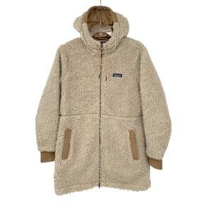 Patagonia DUSTY MESA Long Fleece Parka Jacket Furry Coat Womens Size Large